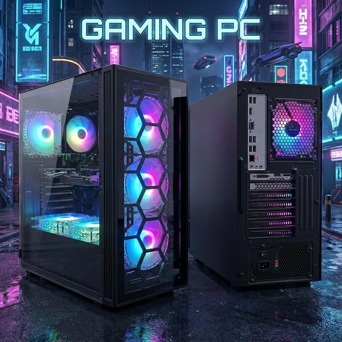 STGAubron Gaming PC Desktop,Core I7,RTX 3050 6G,32G RAM,1TB SSD | Gaming Computer Tower for Streaming,Video Editing,Home,School,I7 up to 3.9G,ARGB Fan,WiFi 6,BT 5.0,4K DP,HDMI,Win11 Home - Image 3