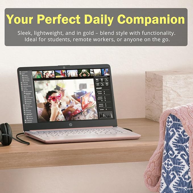 HP Stream 14" HD Laptop, Intel Processor N150, 4GB RAM, 128GB UFS, Intel Graphics, Webcam, Wi-Fi 6, Long Battery Life, Copilot, Windows 11 S, Gold (Renewed) - Image 9