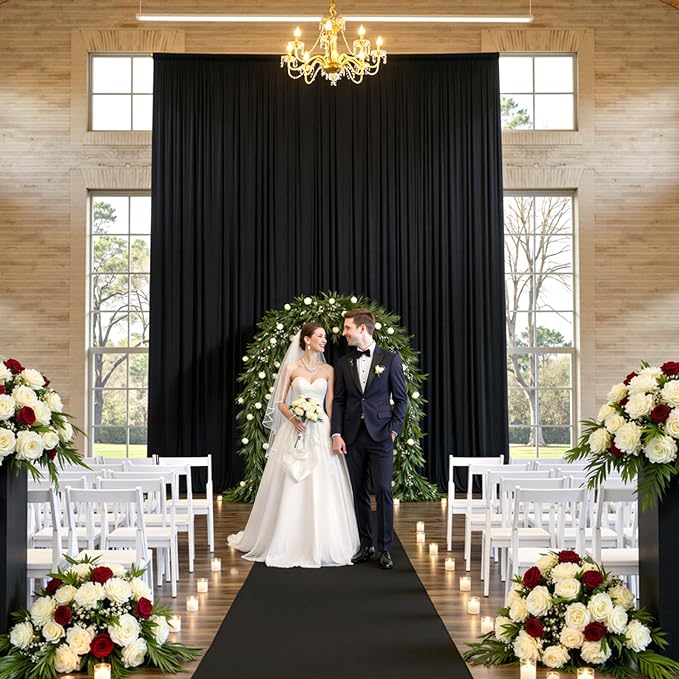 20ft x 15ft Black Backdrop Curtains - Image 2