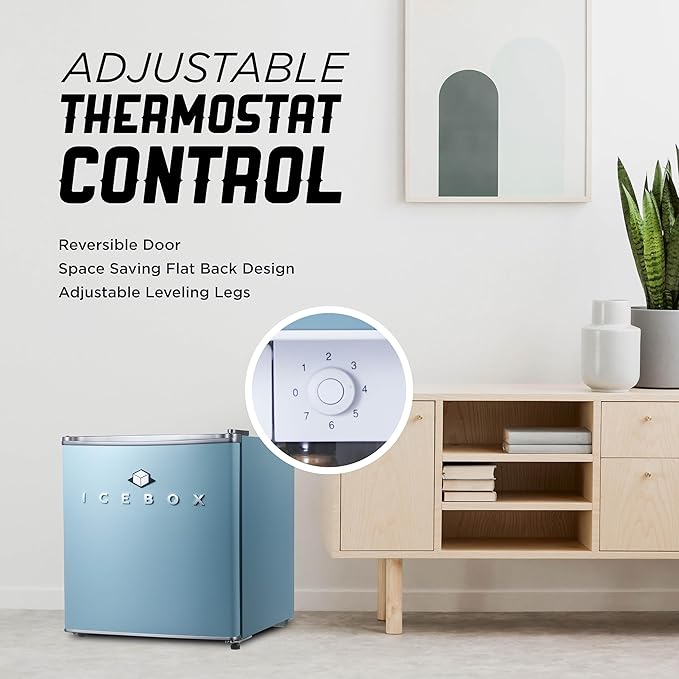 ICEBOX 1.7 Cu. Ft. Compact Refrigerator, ENERGY STAR Certified Small Refrigerator, Single Door Mini Fridge with Chiller Compartment, R600a Refrigerant, IBCR17SLT, Slate Blue - Image 4
