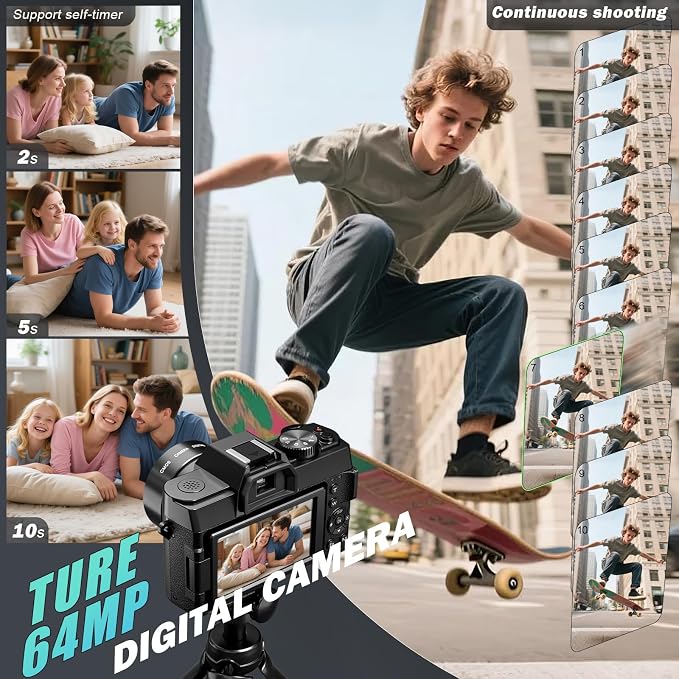 True 5K Digital Camera for Photography, Autofocus & Anti-Shake, 16X Zoom - Image 2