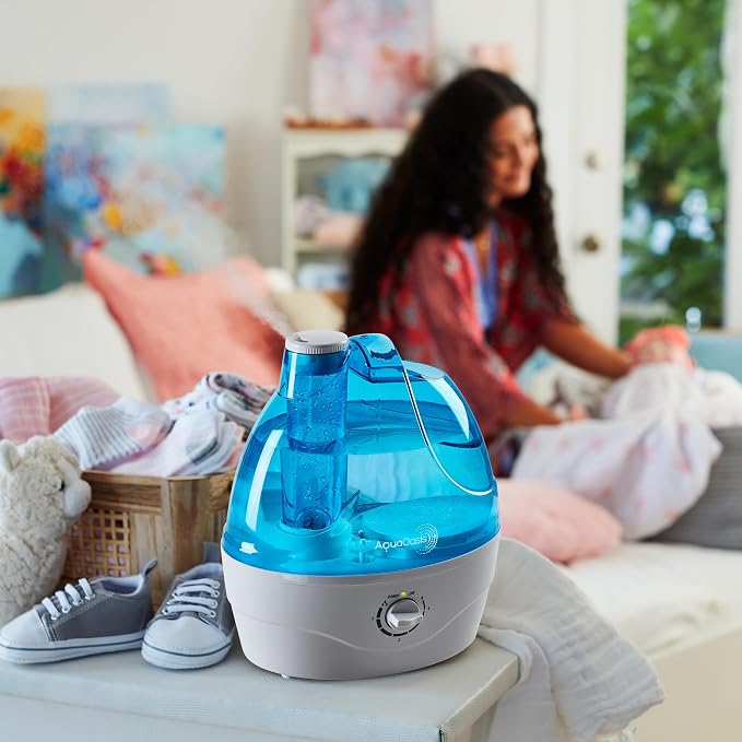 AquaOasis® Cool Mist Humidifier (2.2L Water Tank) Quiet Ultrasonic Humidifiers for Bedroom & Large room - Adjustable -360 Rotation Nozzle, Auto-Shut Off, Humidifiers for Babies Nursery & Whole House - Image 9