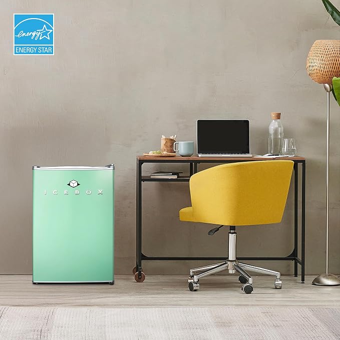 ICEBOX 2.5 Cu. Ft. Compact Refrigerator, ENERGY STAR Certified Small Refrigerator, Single Door Mini Fridge with Chiller Compartment, R600a Refrigerant, IBCR25MNT, Mint Green - Image 7