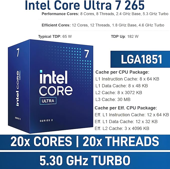 Dell Pro Tower Plus Core Ultra 7 265 32GB DDR5 2TB SSD Desktop Computer PC | AI-Ready, Intel 20-Core 13 TOPS NPU, DVD-RW, 3 DisplayPorts, 2 USB-C, Windows 11 Pro, Business Home Office - Image 3