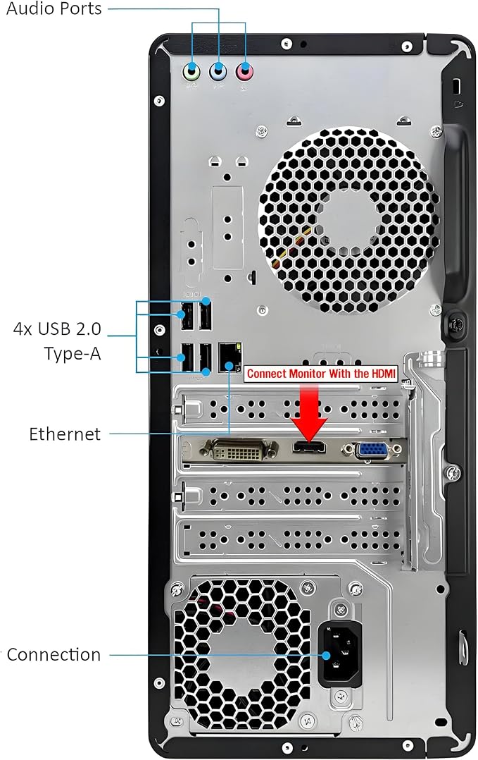 HP 2026 Desktop Tower Computer for Home Office Student, Intel i7-11700F 8-Core, 16GB DDR4 RAM, 1TB PCIe SSD, WiFi 6, Keyboard & Mouse, Windows 11 Home-Ready for Work, Business Family Use, Jet Black - Image 5