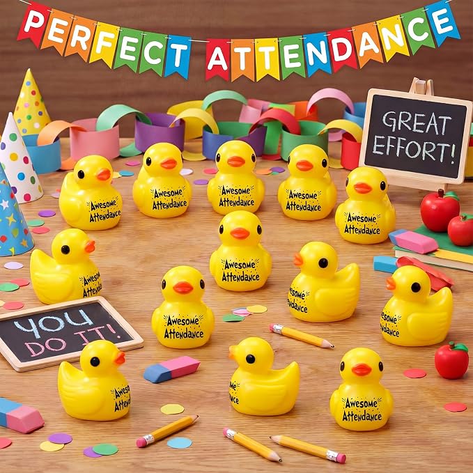 Skylety 50 Pcs Awesome Attendance Resin Duck, Perfect Attendance Awards - Image 3