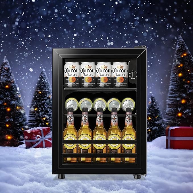 1.3 Cu.ft Beverage Refrigerator Drink Mini Fridge Refrigerator for Soda Beer or Cans Personal Beverage Cooler 7 Modes Temp Adjustable Shelves Suit for Home, Office, Dorm - Image 2