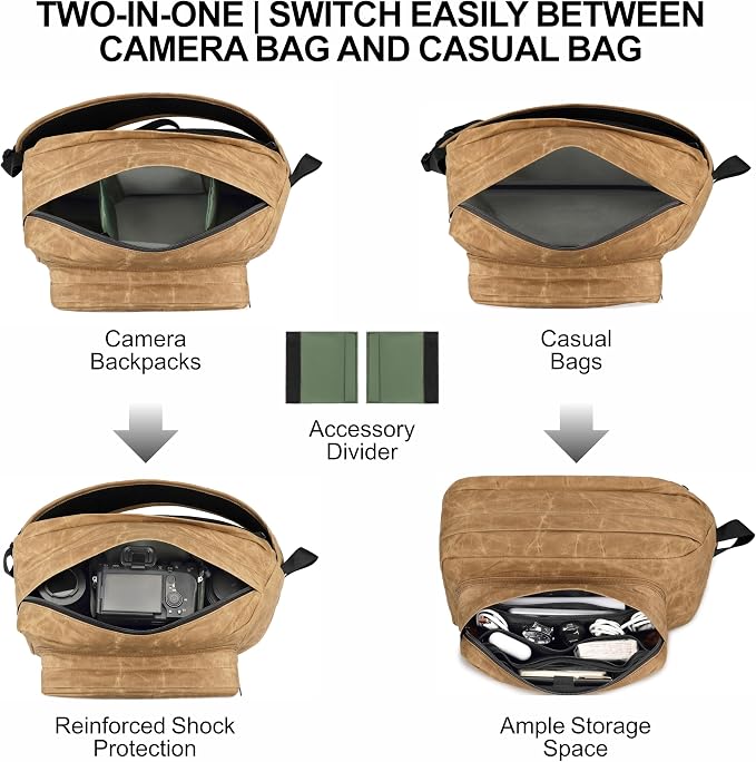 Padwa Lifestyle Khaki Crossbody Camera Bag - Image 5