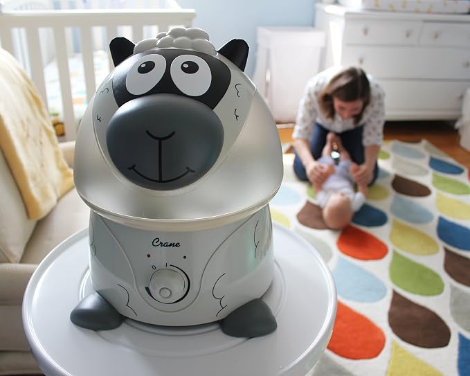 Crane Adorables Ultrasonic Humidifiers for Bedroom and Baby Nursery, 1 Gallon Cool Mist Air Humidifier for Large Room or Kid's Room, Humidifier Filters Optional, Sheep - Image 3