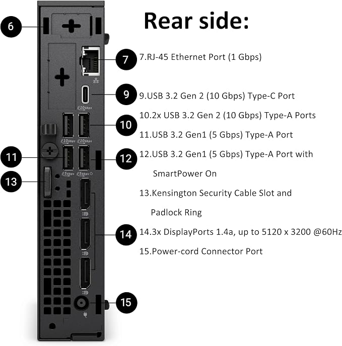 Dell 2026 Pro Plus Mini Computer: Intel Ultra 7 20-Core, 16GB RAM+256GB SSD | 3 DisplayPort, USB-C, WiFi 6, Windows 11 Pro, AI Copilot Micro Desktop Computers for Business & Professionals - Image 4
