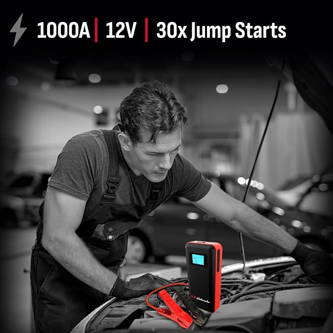 Schumacher Electric 1000 Peak Amp 12V Portable Lithium Car Battery Jump Starter & Power Pack - Lithium Ion Jump Box - with USB Charging & LED Emergency Light - SL1639 - Image 7