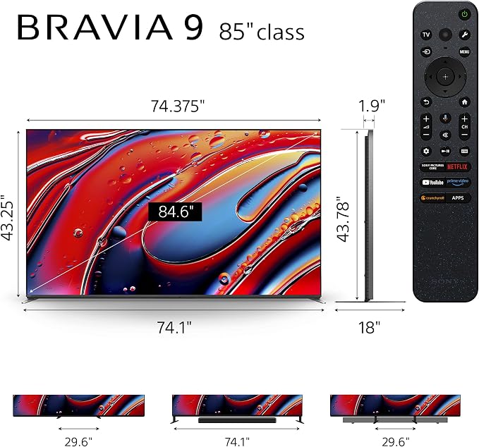 Sony K85XR90 85 Inch XR90 Series Bravia Mini LED HDR QLED 4K Google TV with 3 Year Amber Protection Plan (2024) - Image 5