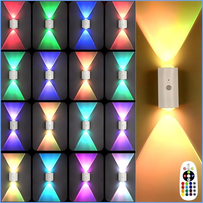 4 Pack Rechargeable Dynamic RGB LED Wall Lamp, Motion-Sensing Step Lights - Image 3