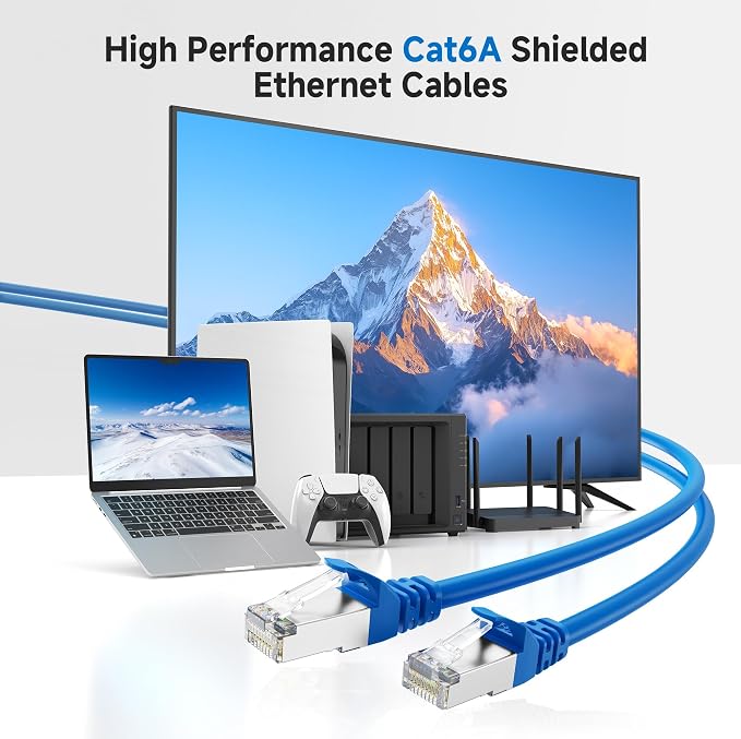 Cable Matters 10Gbps 5-Pack Snagless Short Shielded Cat 6A Ethernet Cable - 3ft - Image 2