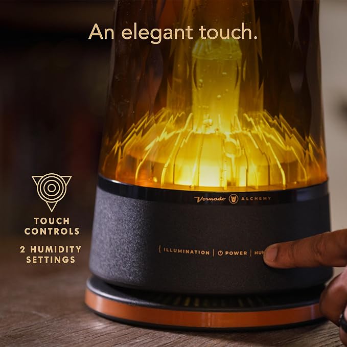 Vornado LUCERNA 2 Alchemy Ultrasonic Humidifier with Ambient Light, 1 Gallon Capacity, 24 Hour Runtime, Modern Luxury Design, Auto Shut-Off, Amber, Whole Room - Image 4