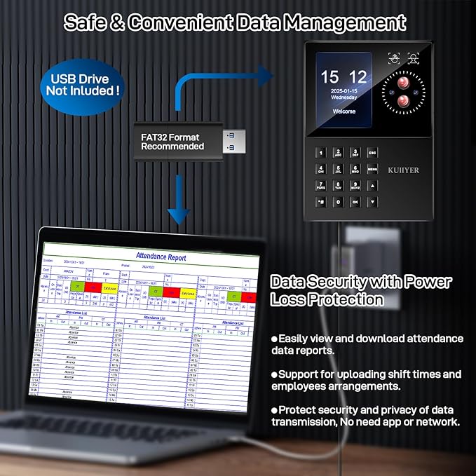 KUIIYER 3 in 1 Employees Time Clocks - Image 6