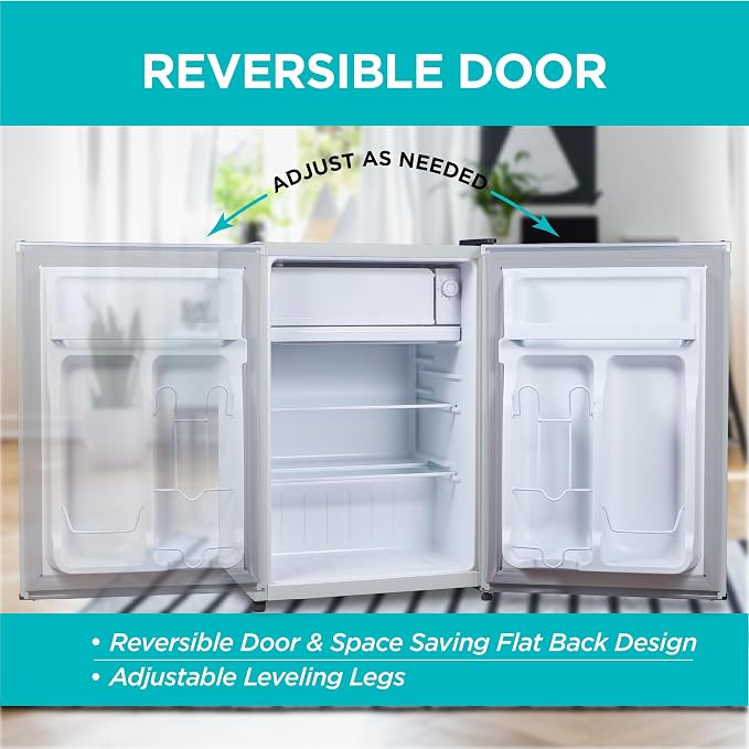 BLACK+DECKER 2.5 Cu. Ft. Compact Refrigerator, BCRK25V, Stainless Look | Energy Star Certified, Single Door Mini Fridge with Chiller Compartment, Personal Fridge for Home or Dorm, R600a Refrigerant - Image 5
