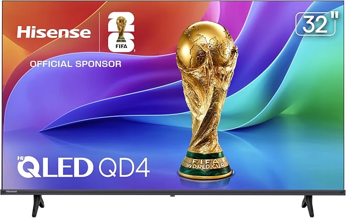 Hisense 32-Inch Class QD4 Series Hi-QLED HD Smart VIDAA TV (32QD4SV, 2026 NEW) – Hi-QLED Color, DTS Virtual:X Sound, VIDAA Smart OS, Works with Alexa, AirPlay & HomeKit by Hisense