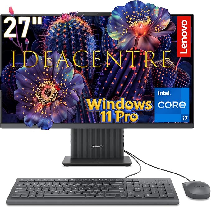Lenovo IdeaCentre 27" All-in-One Desktop PC, Intel Core i7-13620H 10-Core 4.9GHz, 8GB DDR5 RAM, 512GB PCIe SSD, 5MP Webcam, Harman Audio, WiFi 6, Windows 11 Pro, Luna Grey AIO 27 by LENOVO