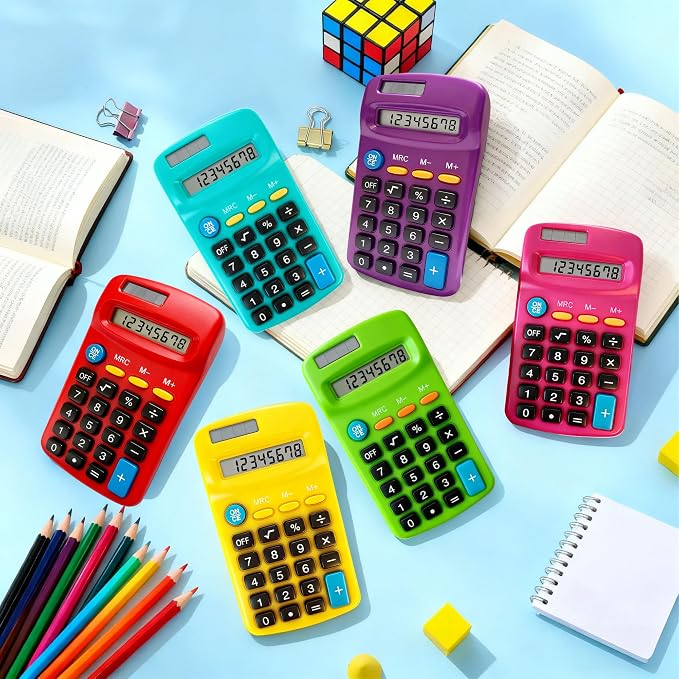 12 Pack Small Calculator Bulk: 8 Digit Hand Held Basic Calculator Solar Battery - Image 6