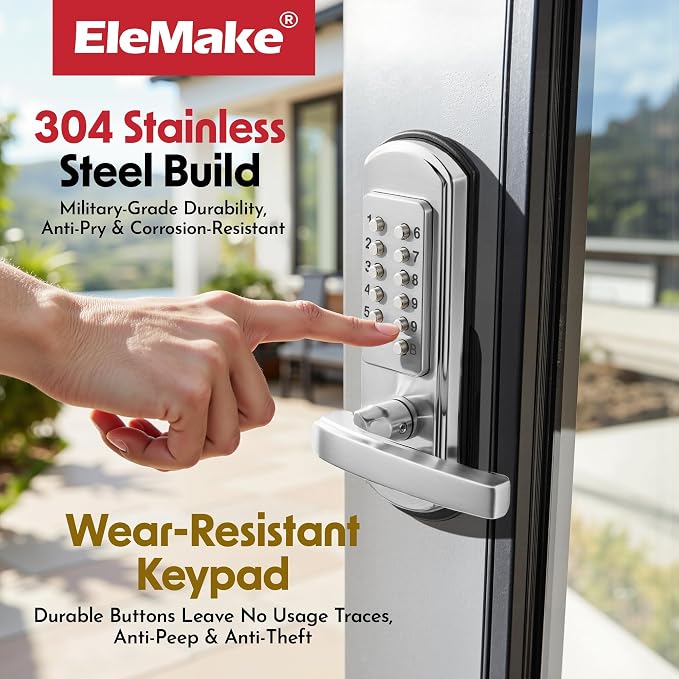 Keypad Door Lock, Keyless Entry Door Lock Mechanical Lock - Image 4