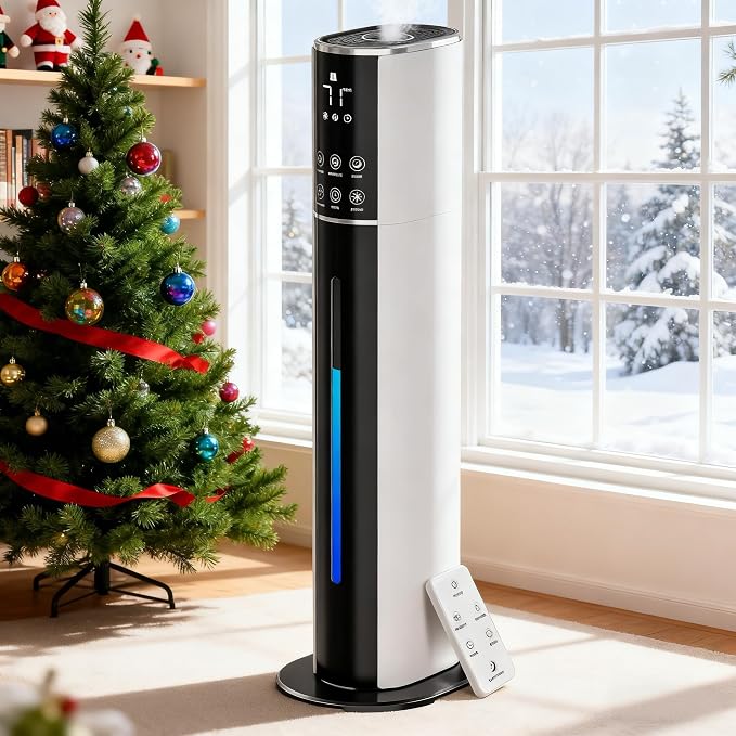 9L/2.5Gal Humidifier, Top Fill Quiet Cool Mist Humidifiers for Bedroom, Covers 550ft²,100H Runtime, 3 Mist Modes Humidifier Large Room, Home, Office, Plants with essential oil diffuser by Fierscial