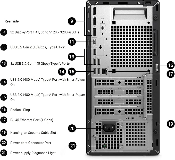 Dell Pro Tower Plus Core Ultra 7 256 32GB DDR5 2TB SSD Desktop Computer | AI Boost with Intel 20-Core up to 5.3GHz 13 TOPS NPU, DVD-RW, Triple 4K DisplayPort, 2 USB-C, Windows 11 Pro - Image 5