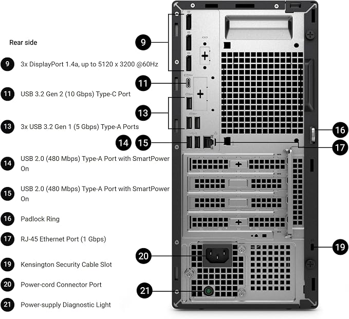 Dell Pro Tower Plus Core Ultra 7 265 32GB DDR5 2TB SSD Desktop Computer PC | AI-Ready, Intel 20-Core 13 TOPS NPU, DVD-RW, 3 DisplayPorts, 2 USB-C, Windows 11 Pro, Business Home Office - Image 5