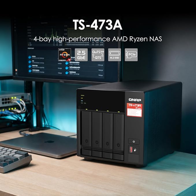 QNAP TS-473A-8G-US 4 Bay High-Speed Desktop NAS - Image 2