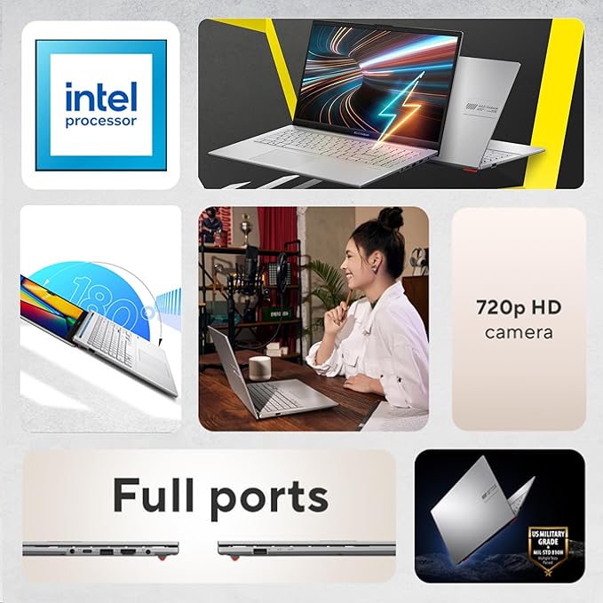 ASUS Vivobook Go 15 15.6” FHD 60Hz Laptop with Intel Processor N150, Intel UHD Graphics, 8GB RAM, 128GB SSD, Cool Silver - Image 2