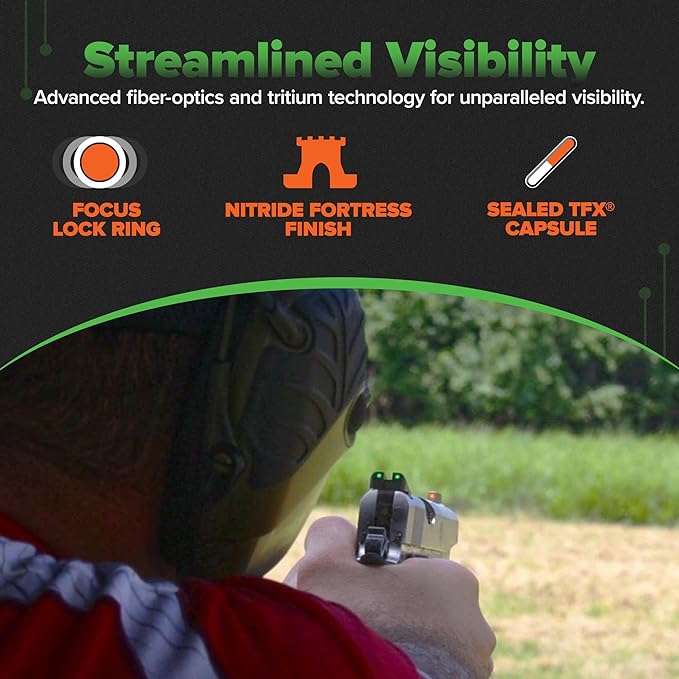 Truglo TFX PRO Handgun Sight, Glowing Shock Proof Tritium and Fiber Optic Night - Image 3