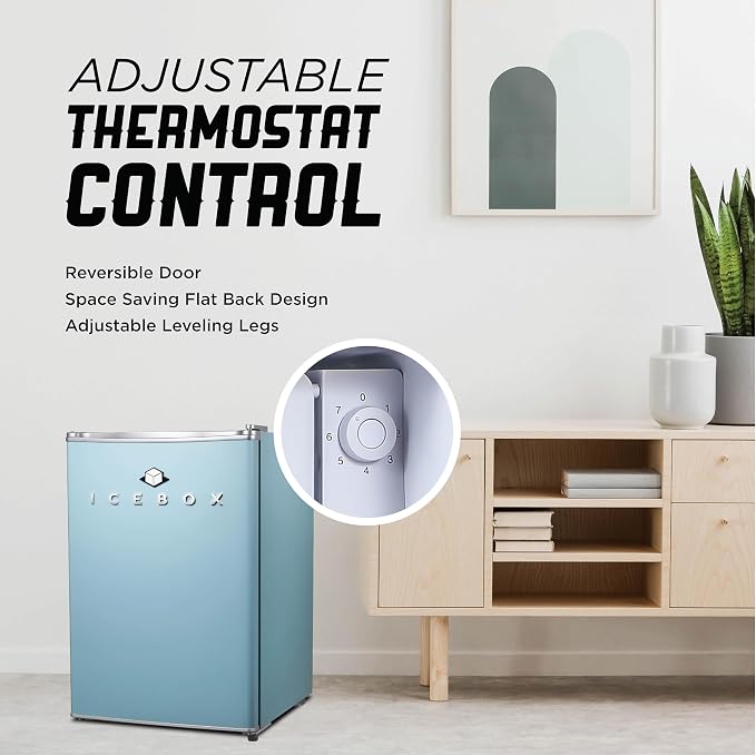 ICEBOX 2.5 Cu. Ft. Compact Refrigerator, ENERGY STAR Certified Small Refrigerator, Single Door Mini Fridge with Chiller Compartment, R600a Refrigerant, IBCR25SLT, Slate Blue - Image 4