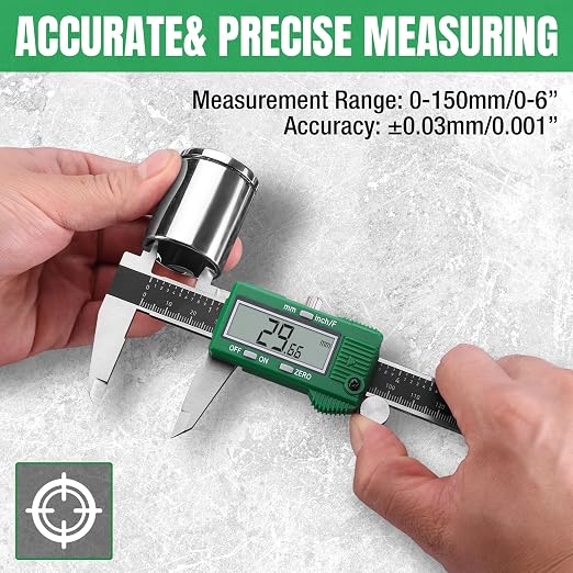 SK 6-Inch Digital Calipers, Vernier Caliper - Image 6