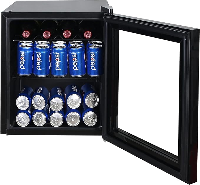 West Bend Beverage Cooler Refrigerator 15 Wine Bottle/60 Can Capacity, Glass Door, 17-Inch Wide Freestanding, Adjustable Thermostat Control, 1.6-Cu.Ft, Burgundy - Image 6