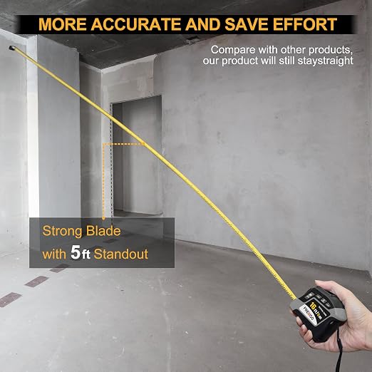 PREXISO 2-in-1 Digital Tape Measure - 16Ft Rechargeable Digital Measuring Tape - Image 9