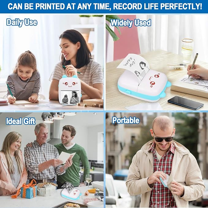 Portable Printer, Mini Pocket Wireless Bluetooth Thermal Printers - Image 2