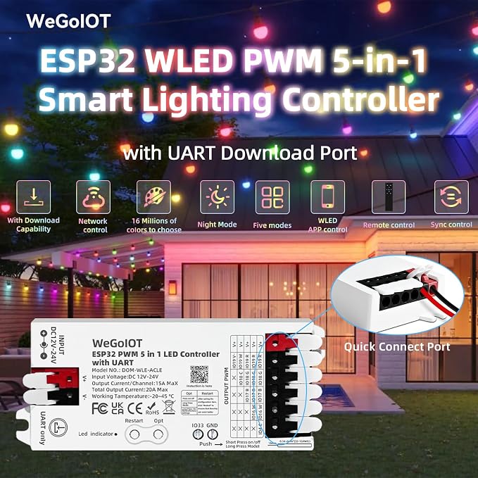 ESP32 LED PWM Smart Lighting Controller 5-in-1 Dimming - Image 2