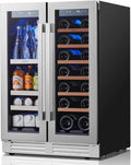 Ca'Lefort 24 Inch Wine & Beverage Refrigerator, 60 Can & 20 Bottle | 36-72°F Touch Control, Dual-Pane Glass Door, Adjustable Shelves, 3 Color LED, Built-In or Under Counter for Home Bar Kitchen by CaLefort