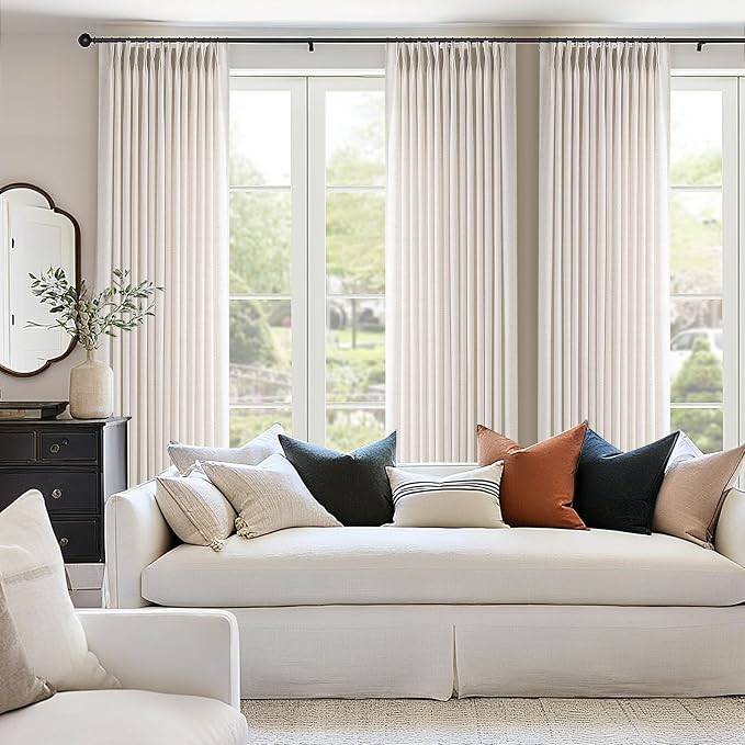 Memory Trained Pinch Pleated Curtains 108 Inches Long, Viral Linen Pinch Pleat - Image 4