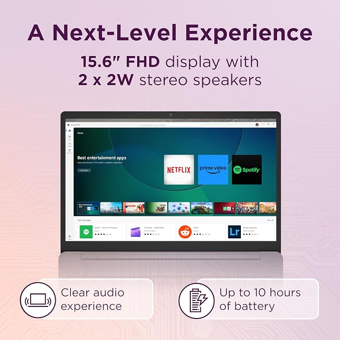 Lenovo IdeaPad 3i Chromebook, 15.6” FHD Display, Intel Celeron N4500, 8GB RAM, 64GB eMMC, 1920x1080 px, 720p Camera, Chrome OS, Abyss Blue - Image 4