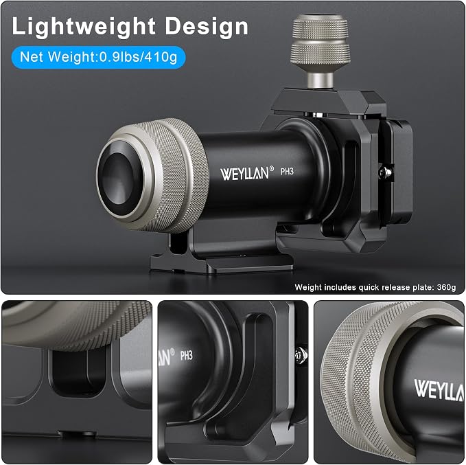 WEYLLAN PH3 MonoGimbal Head for Tripod Monopod, CNC All Metal Side Saddle - Image 5