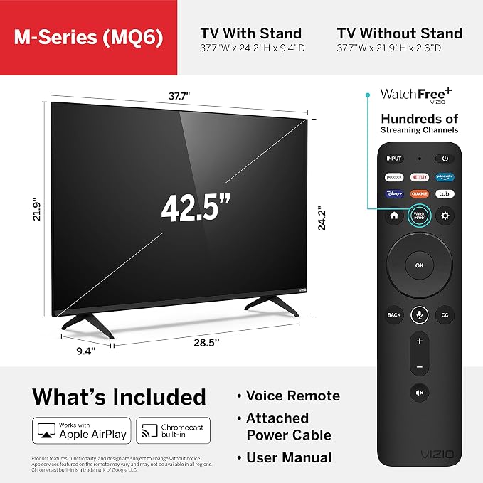 VIZIO 43-Inch M-Series 4K QLED HDR Smart TV with Voice Remote, Dolby Vision, HDR10+, Alexa Compatibility,VRR with AMD FreeSync, M43Q6-J04, 2021 Model - Image 3