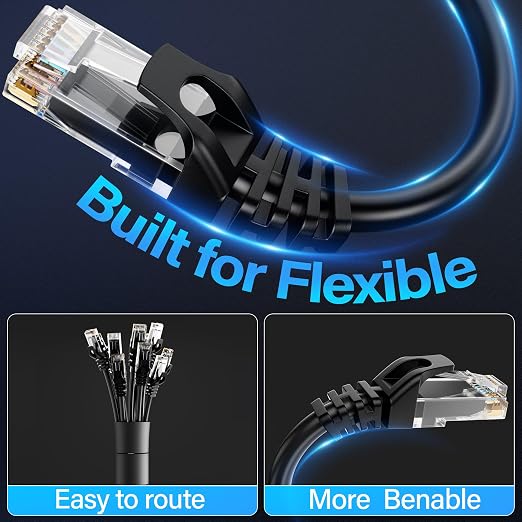 Cat6 Ethernet Cable 10Gbps 6 ft, UTP Ethernet Cable Cat 6, Flexible Bare Copper - Image 4