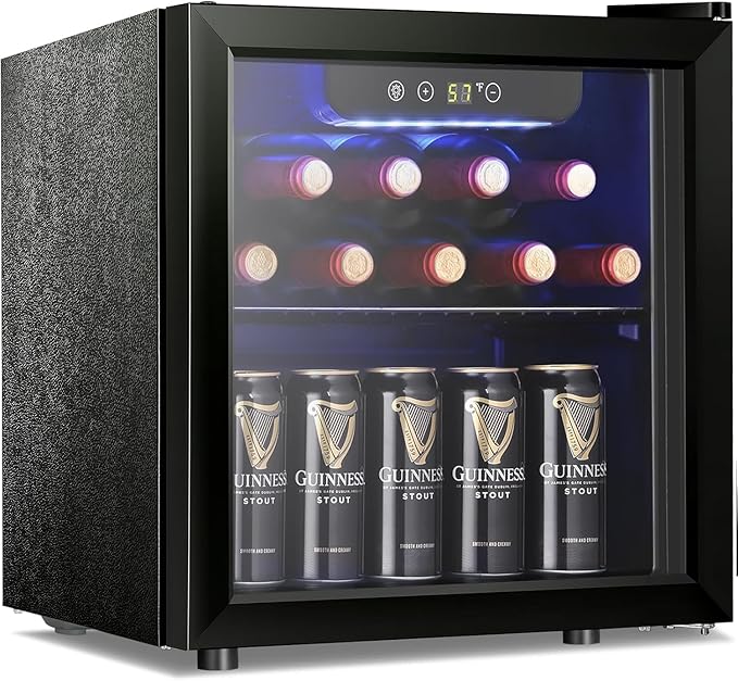 Antarctic Star 12 Bottle Wine Cooler Beverage Refrigerator Mini Fridge Clear Glass Door Quiet Counter Top Cellar for Beer Soda Bar 1.3 cu.ft by AntarcticStar