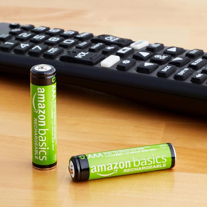 Amazon Basics 4-Pack Rechargeable AAA NiMH Batteries, 800 mAh, Low - Image 3
