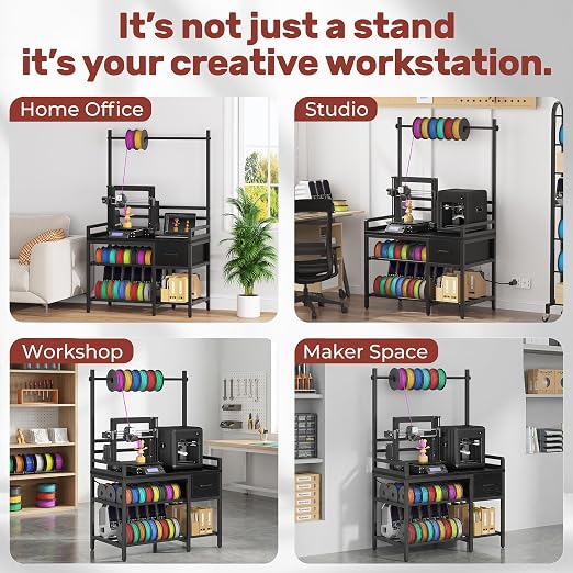 3D Printer Stand with Filament Storage – Tall 66" Heavy Duty Metal 3D Printer - Image 3