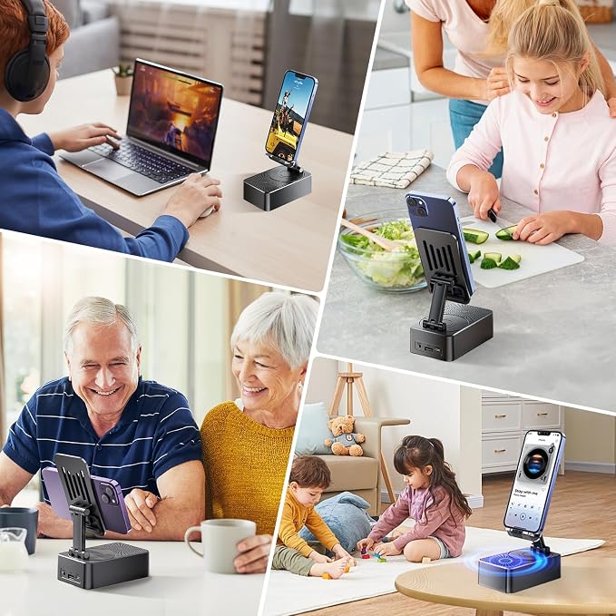 Phone Stand with Speaker with Bluetooth 5.3, Phone Stand with Remote Control & - Image 6