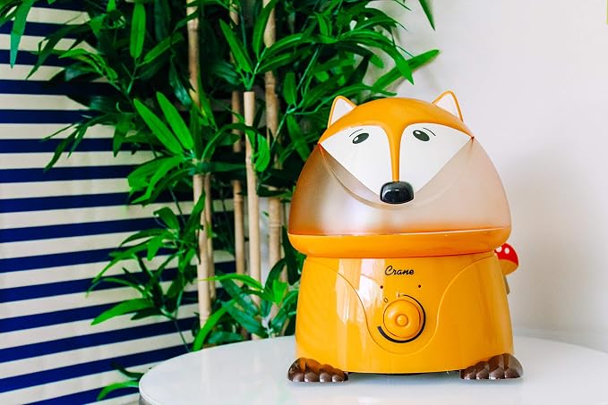 Crane 1 Gallon Animal Cool Mist Ultrasonic Humidifier for Kids' Bedroom and Nursery, Automatic Shut off, Adjustable Output, Fox - Image 2
