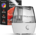 Cool Mist Humidifier - 2.2L Water Tank, for Bedroom, Baby, Quiet Ultrasonic Air Vaporizer, Adjustable Mist Level, 360 Nozzle Rotation, Auto-Shut Off, Large Area Humidifiers Easy Fill and Clean (Grey) by PeachStreet