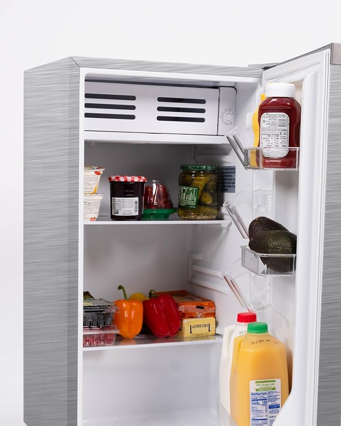 Frigidaire Mini Refrigerator, Compact Freezer Compartment, Adjustable Thermostat Control, Reversible Door, Contemporary Series, 3.2 cu ft, Platinum - Image 6